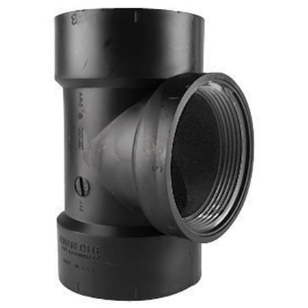 Charlotte Pipe And Foundry Charlotte Pipe  Schedule 40 3 in. Hub x 3 in. Dia. Hub ABS Flush Cleanout Tee, Black 44331